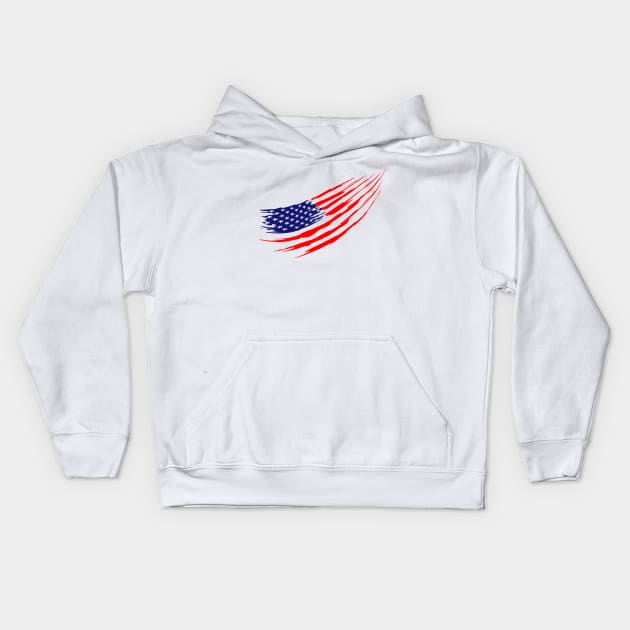 Power American Flag Kids Hoodie by barmalisiRTB